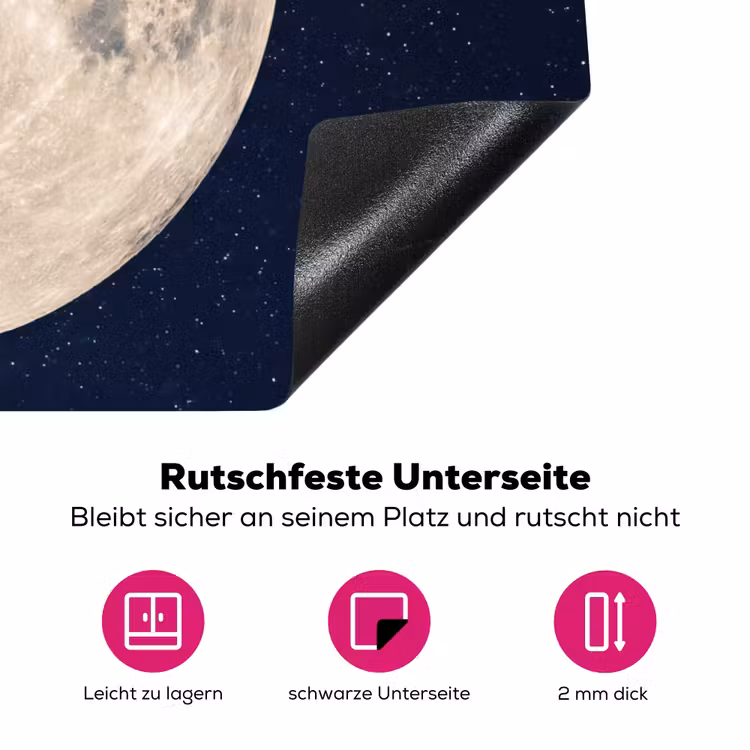 Ruimte - Maan - Kosmos Inductie beschermer vinyl 3mm klein -zzzzzzz-lf-onderkant