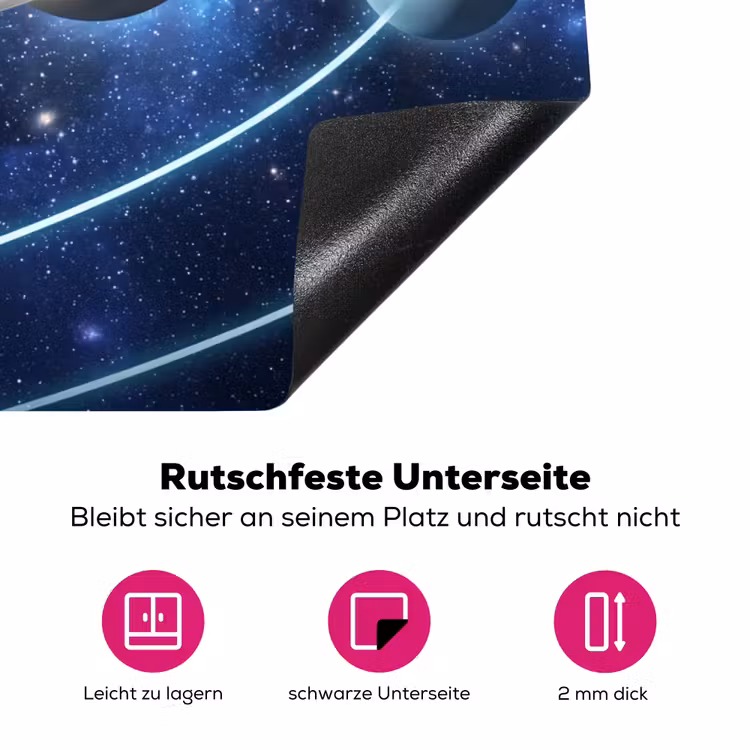 Ruimte - Zonnestelsel - Blauw Inductie beschermer vinyl 3mm klein -zzzzzzz-lf-onderkant