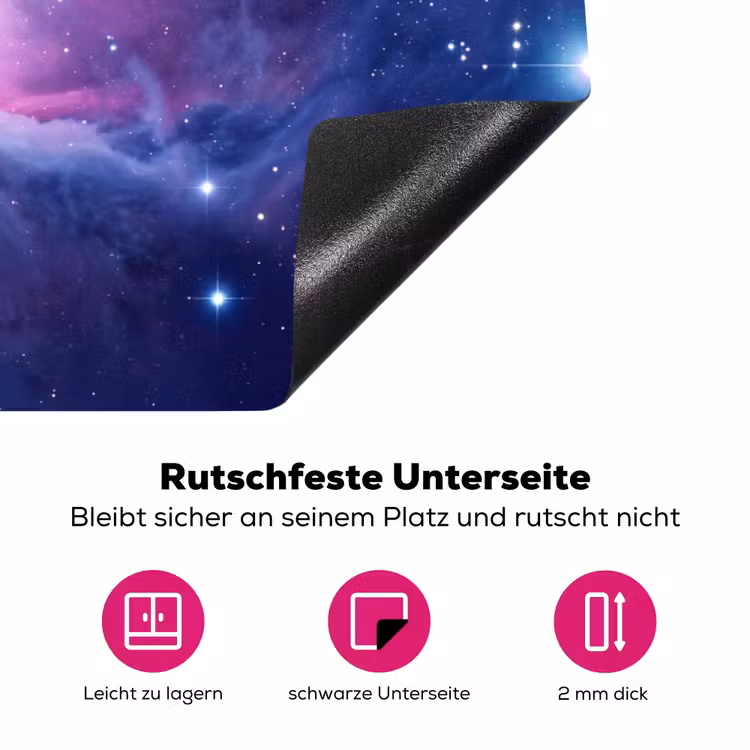 Ruimte - Sterren - Kleurrijk Inductie beschermer vinyl 3mm klein -zzzzzzz-lf-onderkant