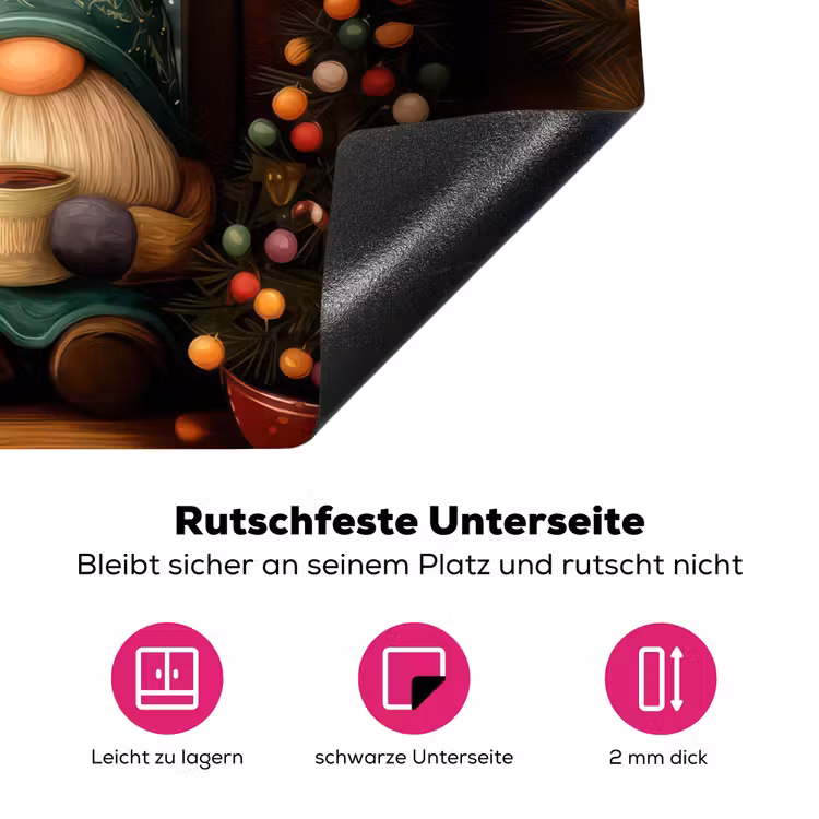 Gnooms - Kerst - Raam - Kleurrijk Inductie beschermer vinyl 3mm klein -zzzzzzz-lf-onderkant