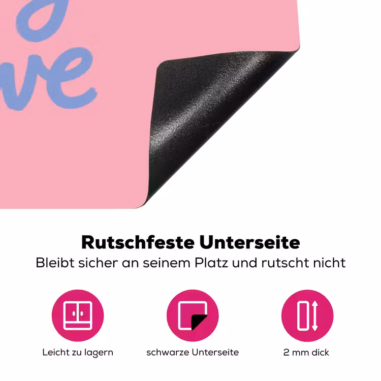 How lucky are we - Klavervier - Roze - Blauw Inductie beschermer vinyl 3mm klein -zzzzzzz-lf-onderkant