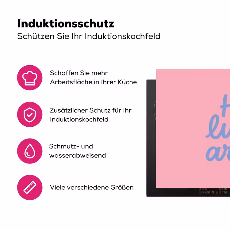 How lucky are we - Klavervier - Roze - Blauw Inductie beschermer vinyl 3mm klein -zzzzzzz-lf-ups