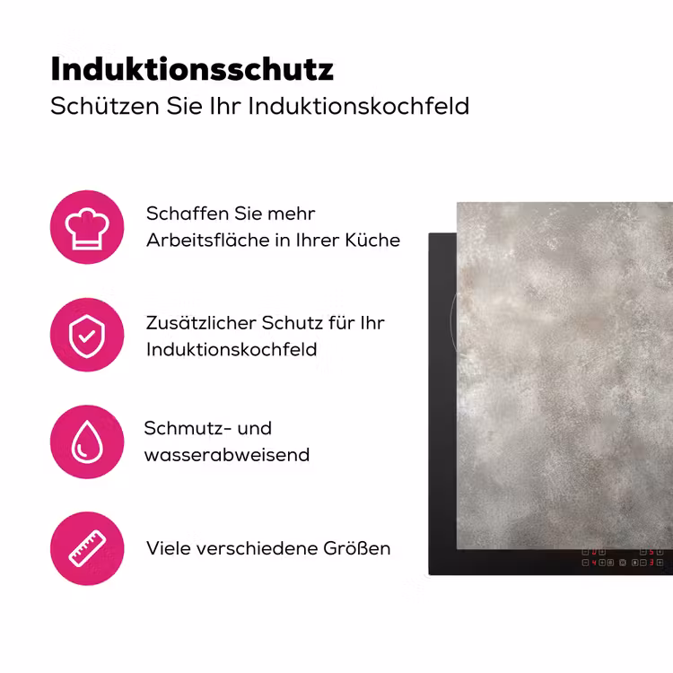 Winter - Kerst - Beton - Gingerbread man Inductie beschermer vinyl 3mm klein -zzzzzzz-lf-ups