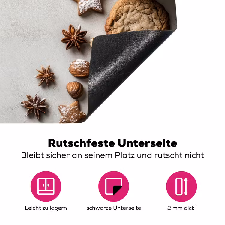 Winter - Kerst - Specerijen - Wit Inductie beschermer vinyl 3mm klein -zzzzzzz-lf-onderkant