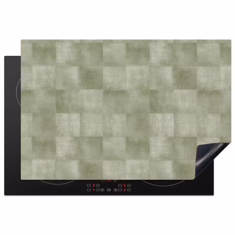 Vlakken - Rustiek - Groen Inductie beschermer vinyl 3mm klein 276 -3d