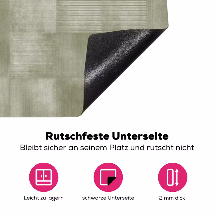 Vlakken - Rustiek - Groen Inductie beschermer vinyl 3mm klein 276 -zzzzzzz-lf-onderkant