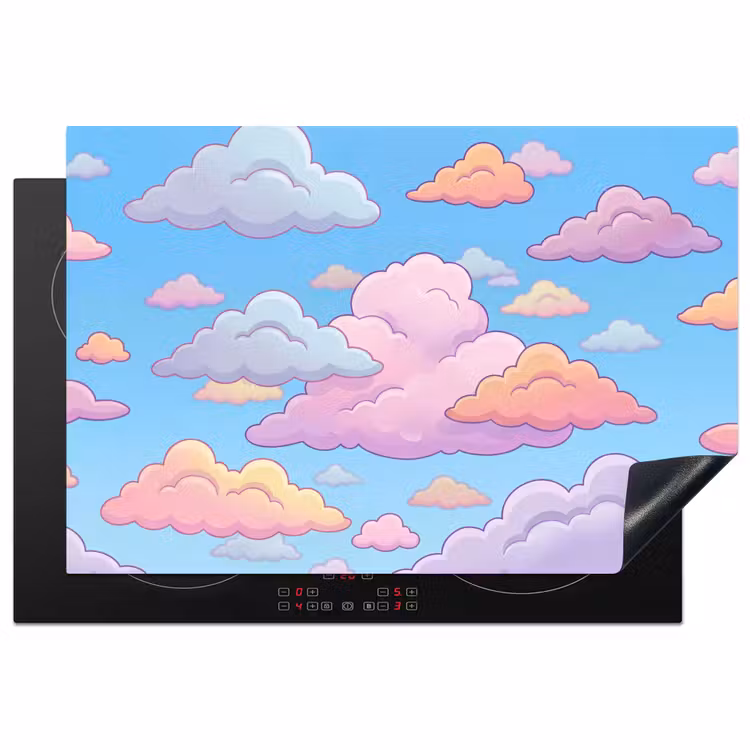 Wolk - Lucht - Natuur - Illustratie - Pastel Inductie beschermer vinyl 3mm klein -3d