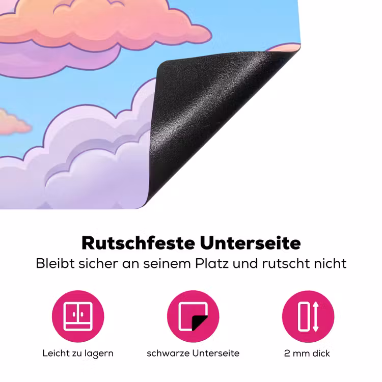 Wolk - Lucht - Natuur - Illustratie - Pastel Inductie beschermer vinyl 3mm klein -zzzzzzz-lf-onderkant