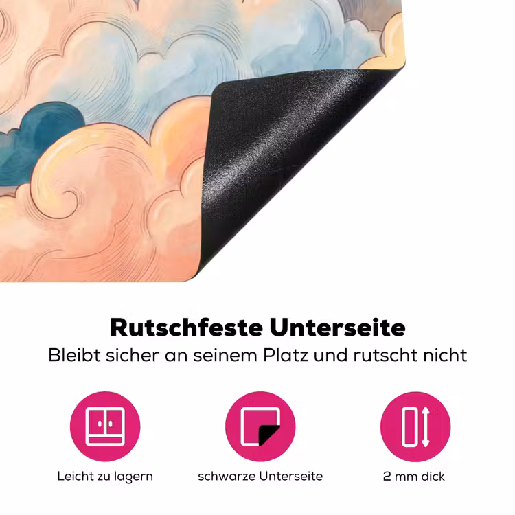 Wolk - Lucht - Natuur - Illustratief - Oranje Inductie beschermer vinyl 3mm klein -zzzzzzz-lf-onderkant