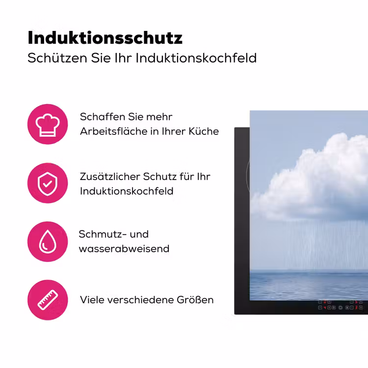 Herdabdeckplatte - Wolke – Regen – Natur - Wolk - Regen - Natuur Inductie beschermer vinyl 3mm middel