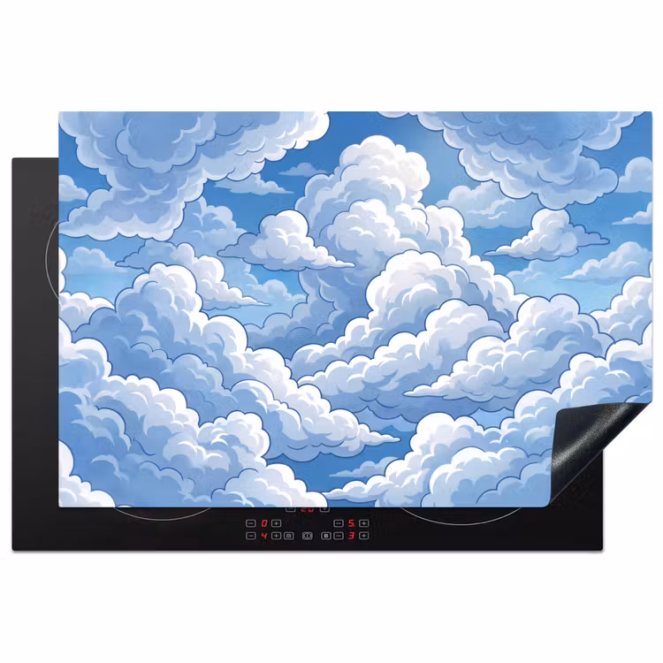 Wolken - Hemel - Abstract - Wit Inductie beschermer vinyl 3mm klein -3d