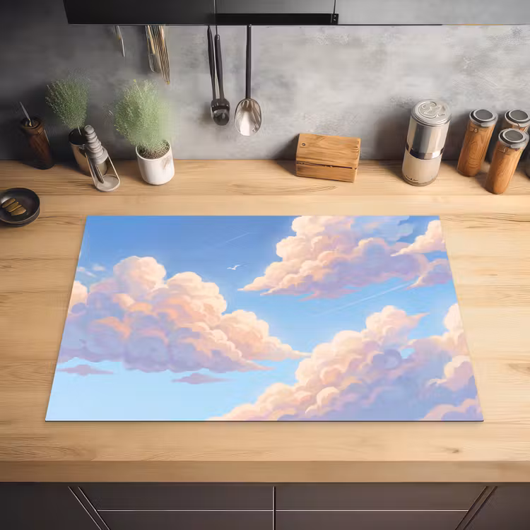 Wolken - Lucht - Natuur - Blauw Inductie beschermer vinyl 3mm klein -sfeer5