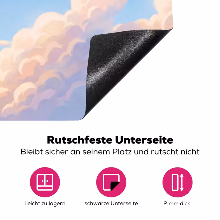 Wolken - Lucht - Natuur - Blauw Inductie beschermer vinyl 3mm klein -zzzzzzz-lf-onderkant
