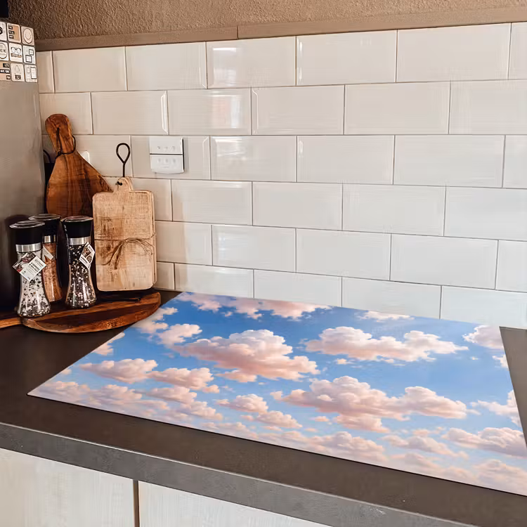 Wolken - Hemel - Natuur - Licht - Blauw Inductie beschermer vinyl 3mm klein -sfeer3