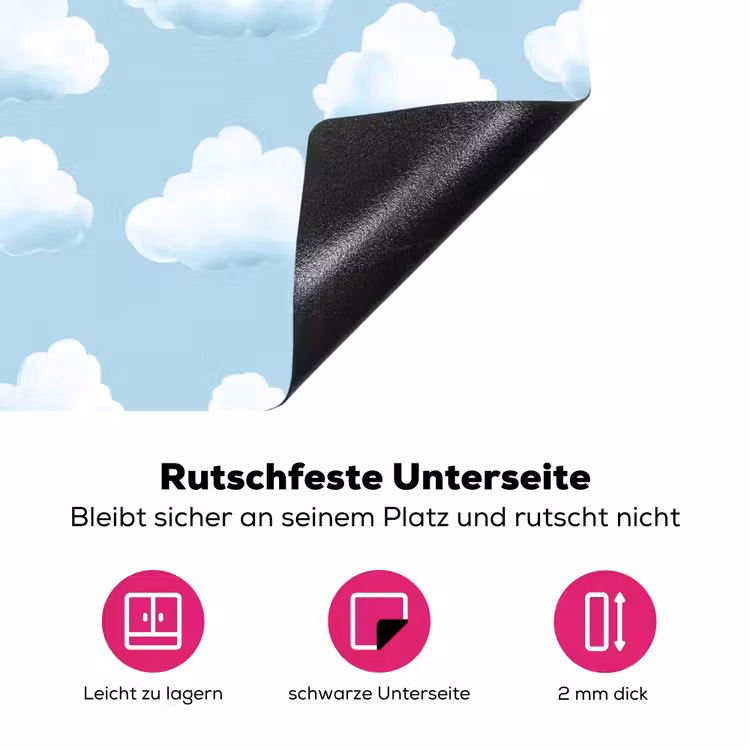 Wolken - Illustratie - Blauw Inductie beschermer vinyl 3mm klein 276 -zzzzzzz-lf-onderkant