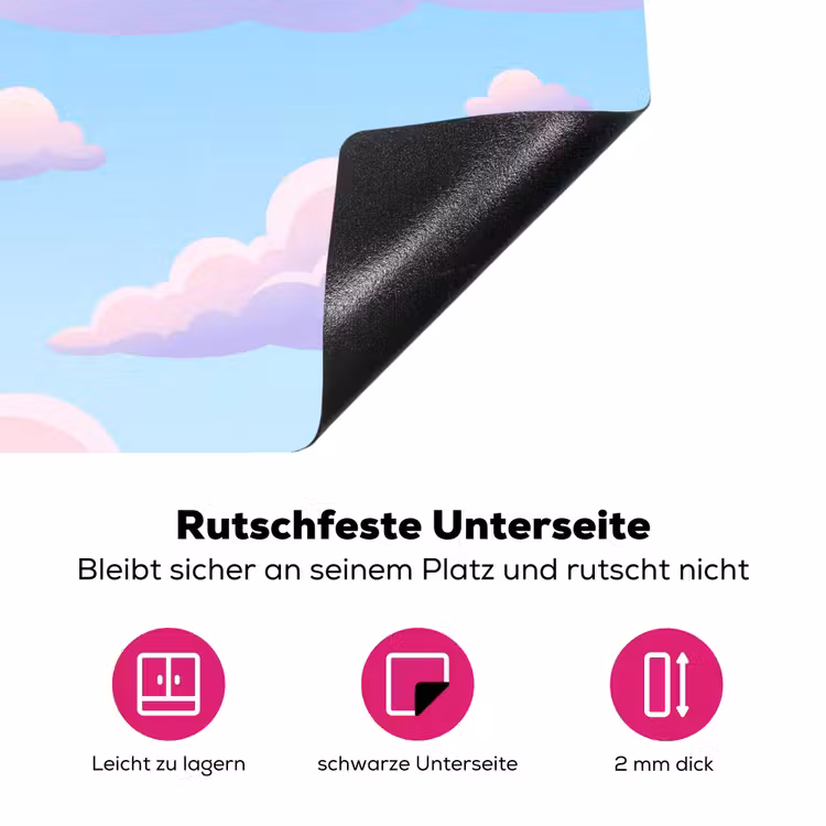 Wolken - Roze - Blauw - Natuur - Modern Inductie beschermer vinyl 3mm klein -zzzzzzz-lf-onderkant