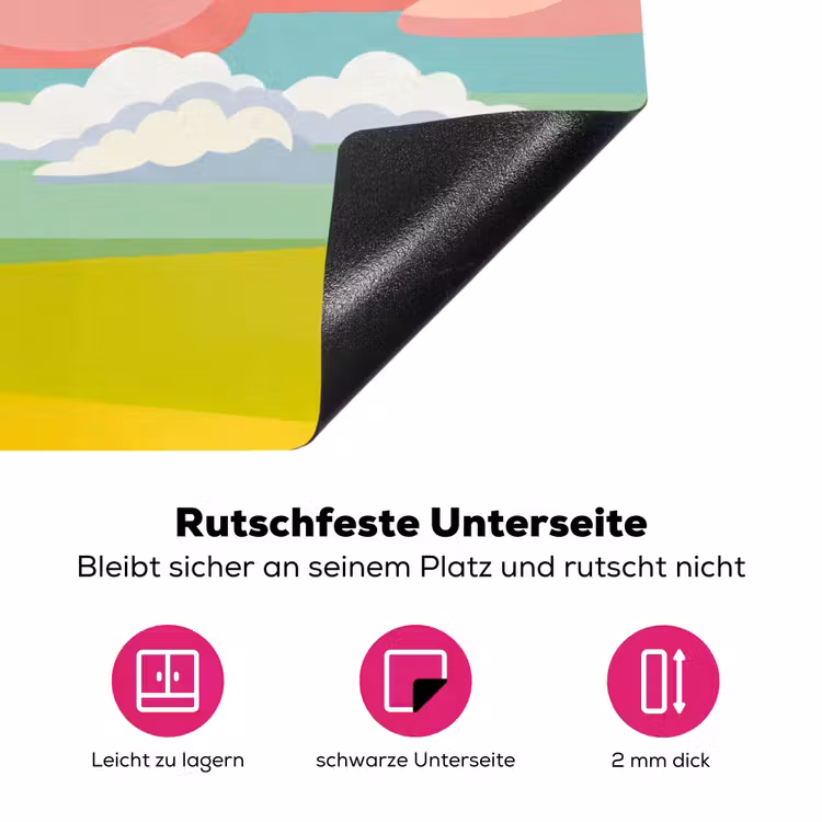 Wolken - Roze - Natuur - Modern - Pastel Inductie beschermer vinyl 3mm klein -zzzzzzz-lf-onderkant