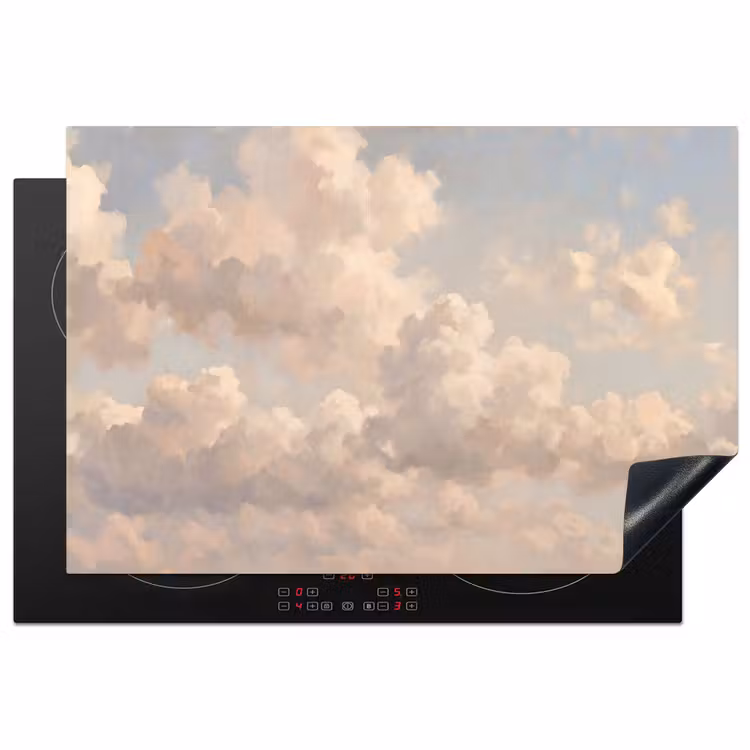 Wolken - Zacht - Natuur - Klassiek - Beige Inductie beschermer vinyl 3mm klein -3d