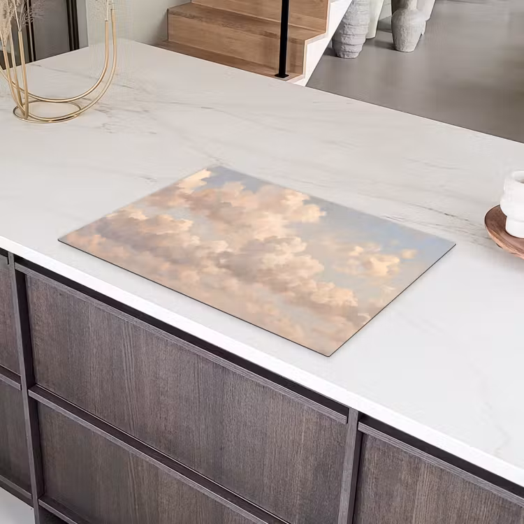 Wolken - Zacht - Natuur - Klassiek - Beige Inductie beschermer vinyl 3mm klein -sfeer8