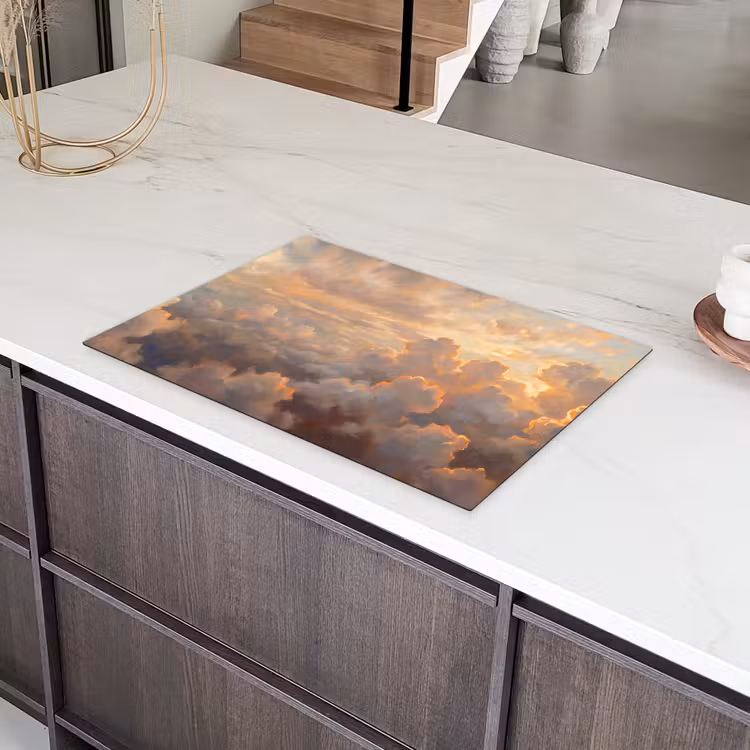 Wolken - Zonsondergang - Natuur - Abstract - Goud Inductie beschermer vinyl 3mm klein -sfeer8
