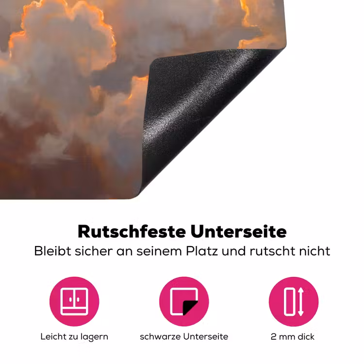 Wolken - Zonsondergang - Natuur - Abstract - Goud Inductie beschermer vinyl 3mm klein -zzzzzzz-lf-onderkant