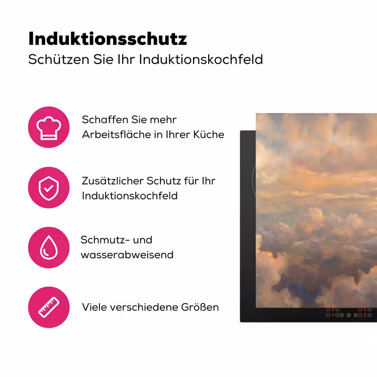 Wolken - Zonsondergang - Natuur - Abstract - Goud Inductie beschermer vinyl 3mm klein -zzzzzzz-lf-ups