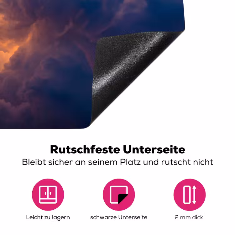 Wolken - Zonsondergang - Natuur - Oranje - Blauw Inductie beschermer vinyl 3mm klein -zzzzzzz-lf-onderkant