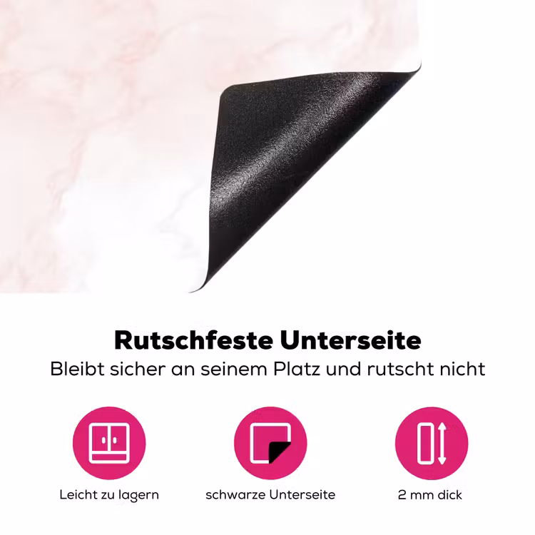 Wolkenstructuur - Roze - Marmer Inductie beschermer vinyl 3mm klein 276 -zzzzzzz-lf-onderkant