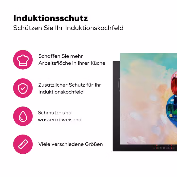 Dobbelstenen - Kleurrijk - Getallen - Stipjes Inductie beschermer vinyl 3mm klein -zzzzzzz-lf-ups