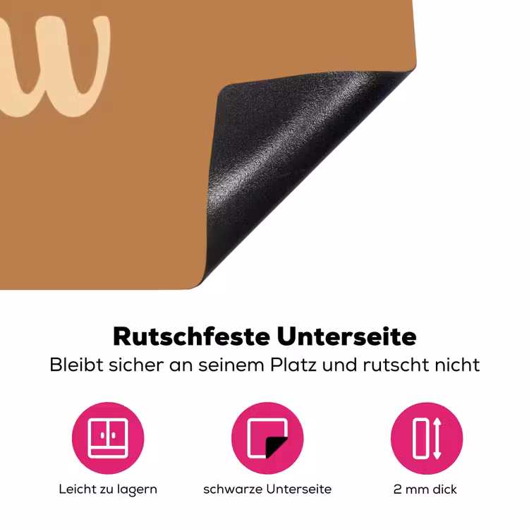 Yee haw - Bruin - Minimalistisch Inductie beschermer vinyl 3mm klein -zzzzzzz-lf-onderkant