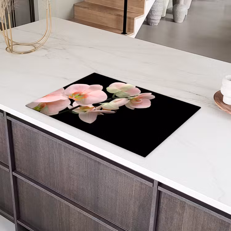 Zachte Roze Orchideeënfluistering Inductie beschermer vinyl 3mm klein -sfeer8