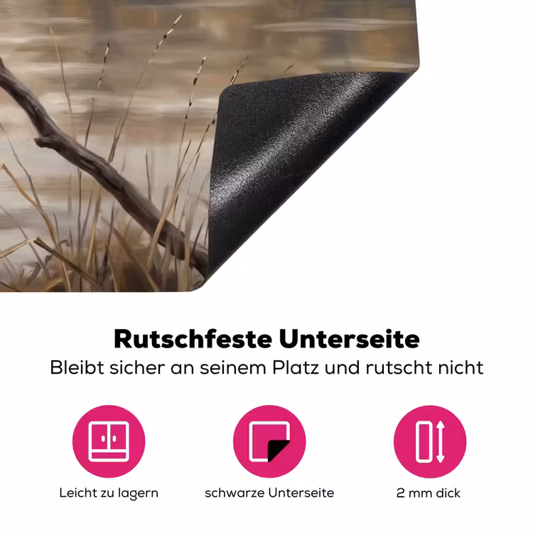 Winterkoninkje - Tak - Rivier - Natuur - Sfeervol Inductie beschermer vinyl 3mm klein -zzzzzzz-lf-onderkant