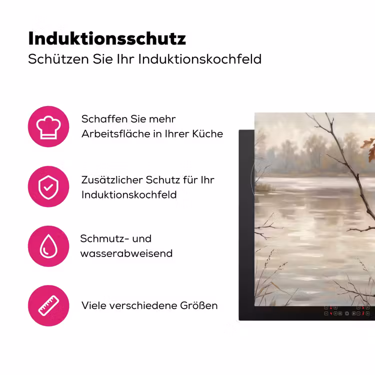 Winterkoninkje - Tak - Rivier - Natuur - Sfeervol Inductie beschermer vinyl 3mm klein -zzzzzzz-lf-ups