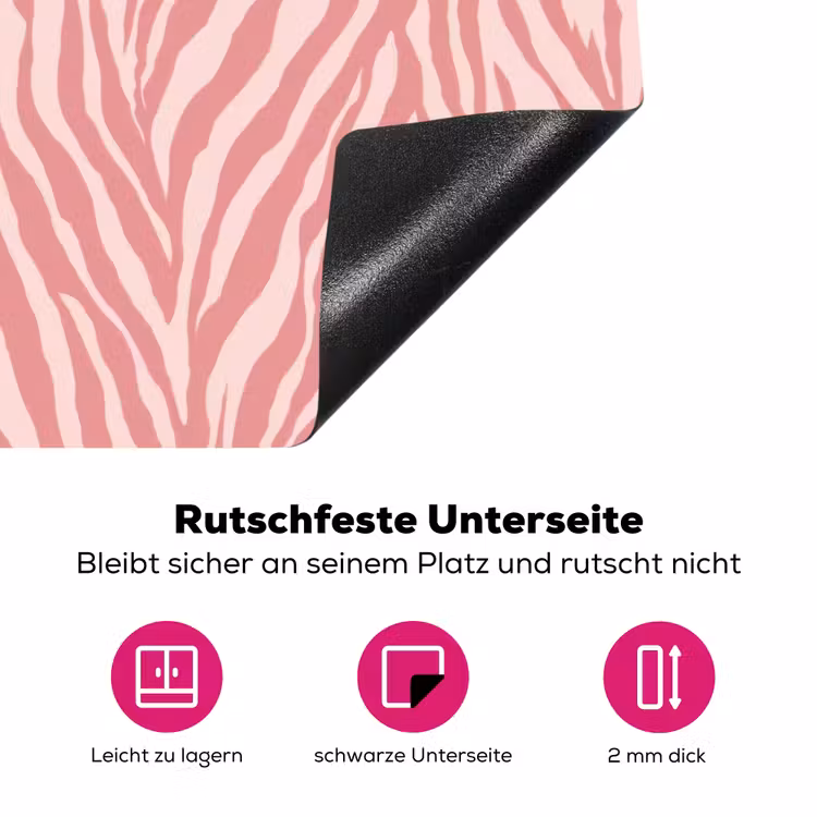 Zebra - Print - Roze Inductie beschermer vinyl 3mm klein 276 -zzzzzzz-lf-onderkant