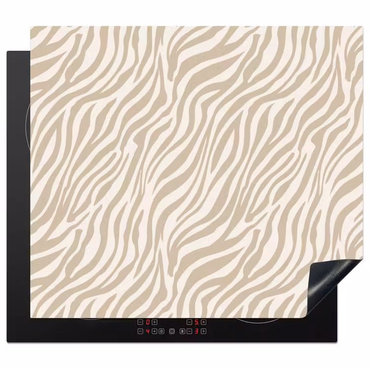Herdabdeckplatte - Zebra - Muster - Beige
