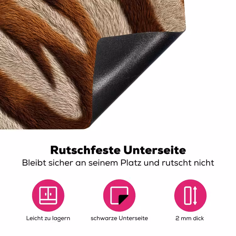 Zebra - Patroon - Bruin Inductie beschermer vinyl 3mm klein 276 -zzzzzzz-lf-onderkant