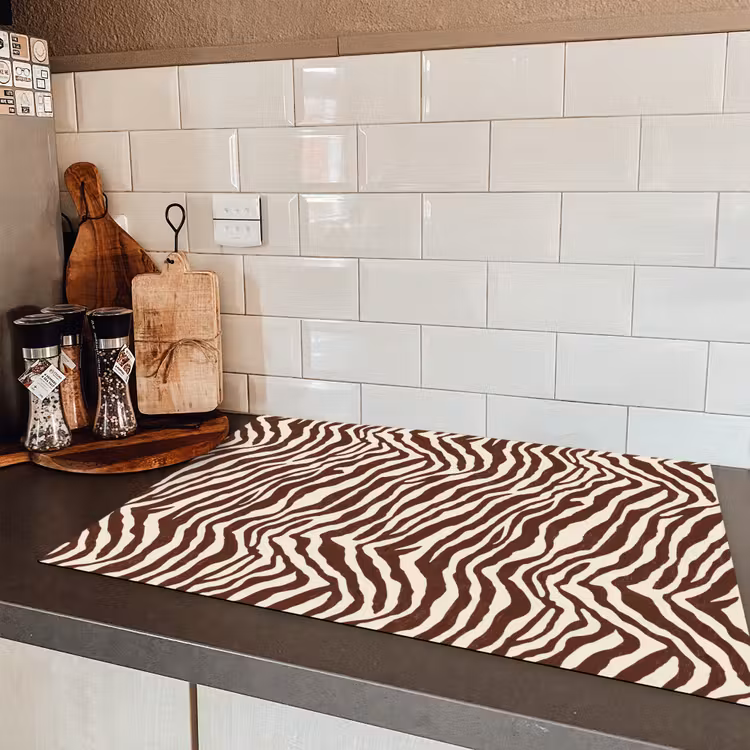 Zebra - Patroon - Zwart - Wit Inductie beschermer vinyl 3mm klein 276 -sfeer3
