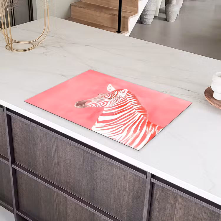 Zebra - Pink - Verf Inductie beschermer vinyl 3mm klein -sfeer8
