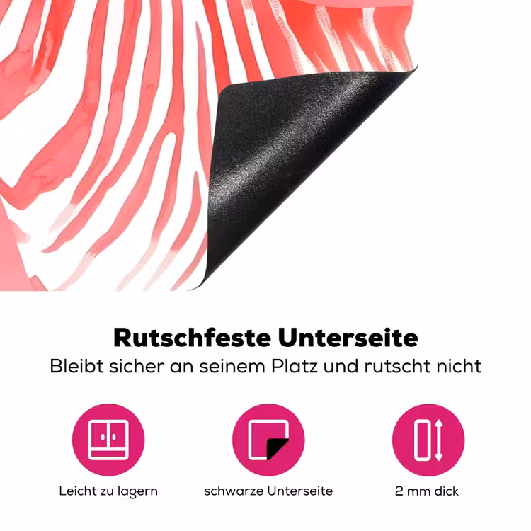 Zebra - Pink - Verf Inductie beschermer vinyl 3mm klein -zzzzzzz-lf-onderkant