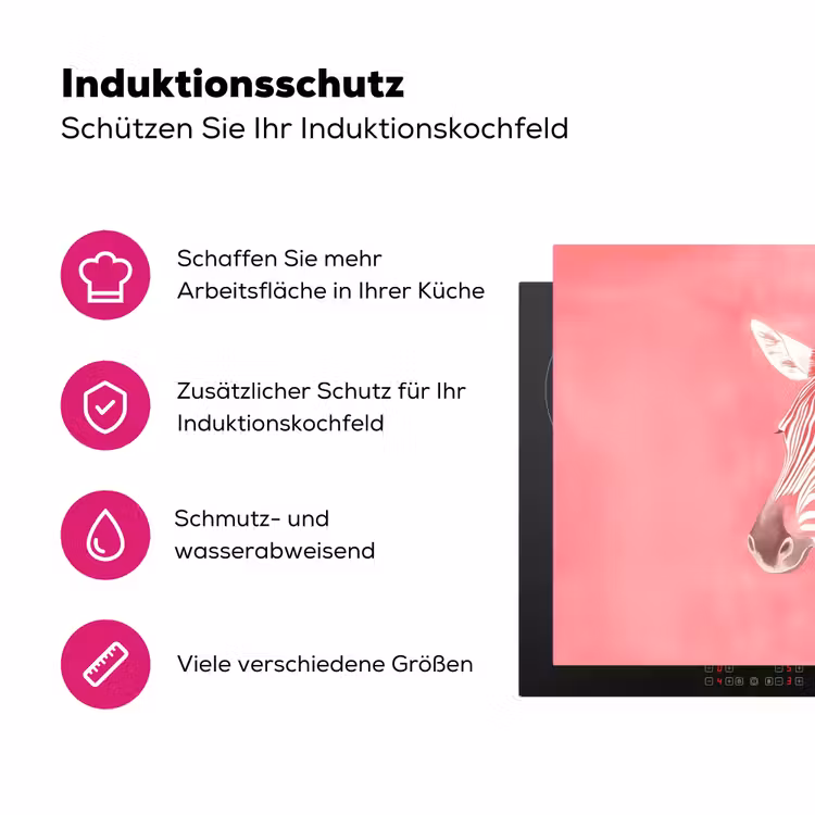 Zebra - Pink - Verf Inductie beschermer vinyl 3mm klein -zzzzzzz-lf-ups