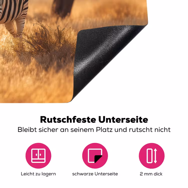 Zebra's - Savannelandschap - Gras Inductie beschermer vinyl 3mm klein -zzzzzzz-lf-onderkant
