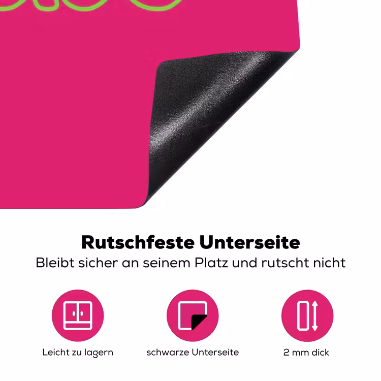 Toedeloe - Groen - Roze Inductie beschermer vinyl 3mm klein -zzzzzzz-lf-onderkant