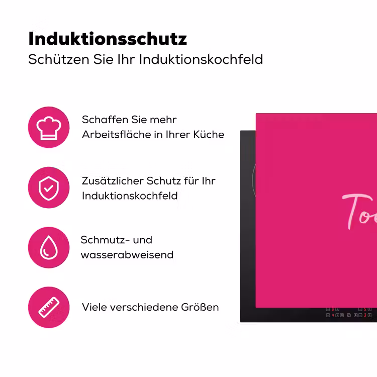 Toedeloe - Roze Inductie beschermer vinyl 3mm klein -zzzzzzz-lf-ups