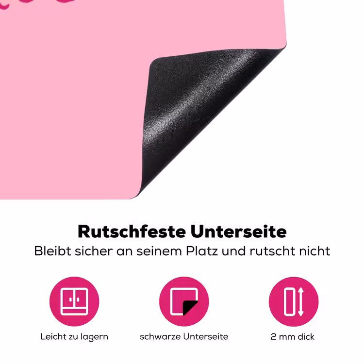 Toedeloe - Roze - Minimalistisch Inductie beschermer vinyl 3mm klein -zzzzzzz-lf-onderkant