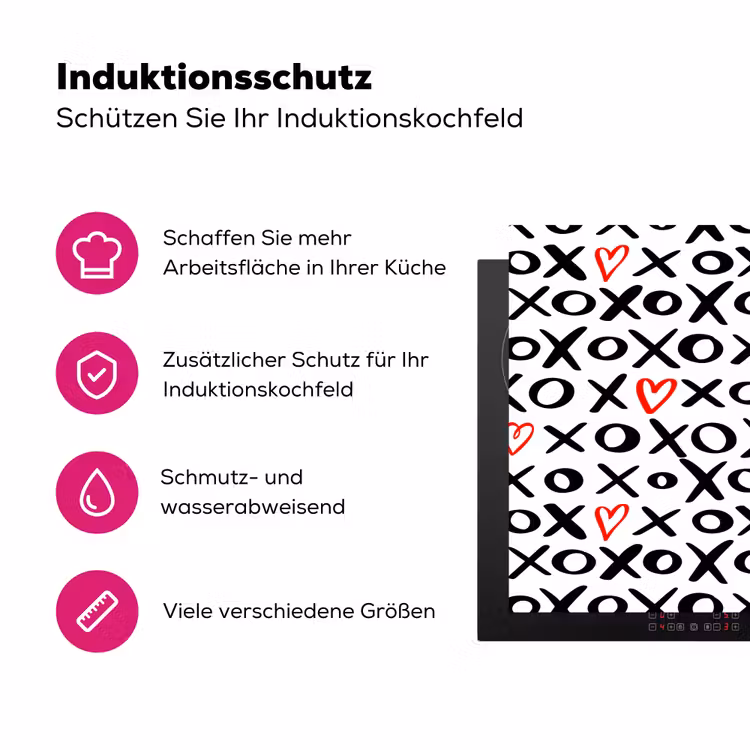Tekens - Harten - Rood Inductie beschermer vinyl 3mm klein 276 -zzzzzzz-lf-ups