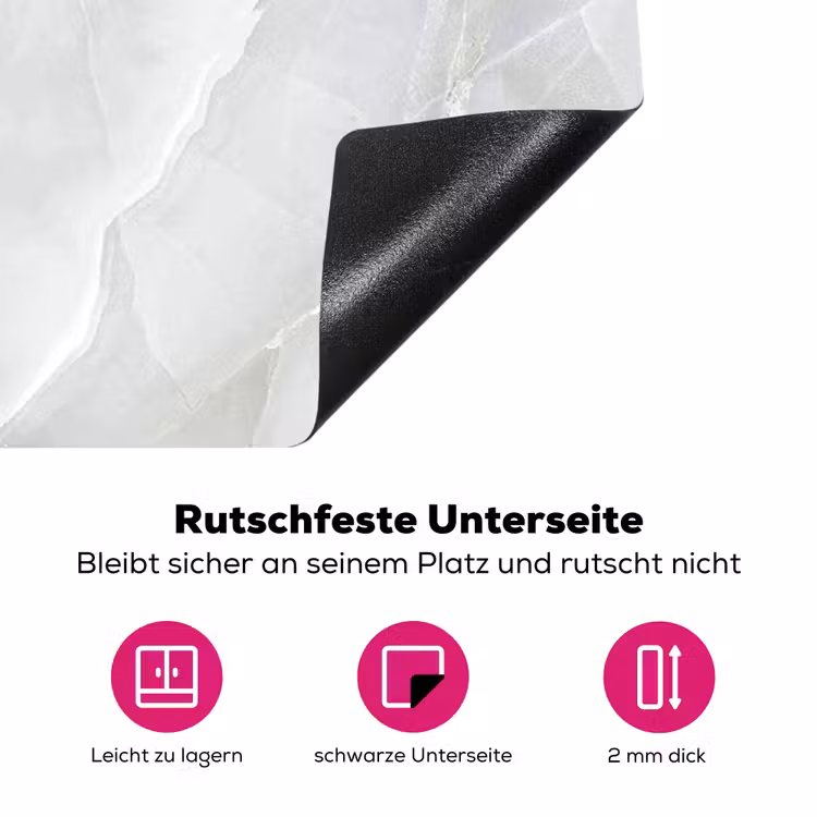Gebroken Witte Marmerijsschotsen Inductie beschermer vinyl 3mm klein -zzzzzzz-lf-onderkant