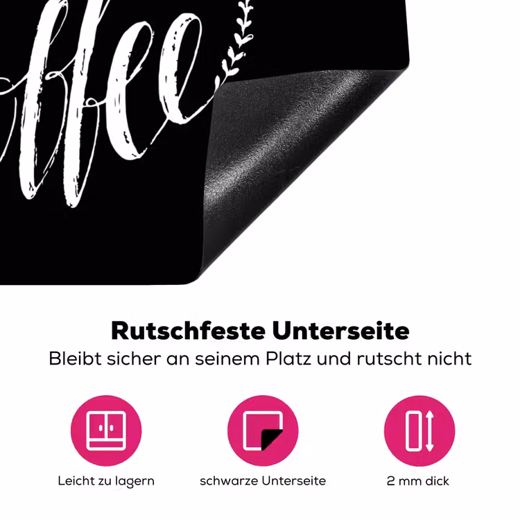 Quote - All you need is caffee - Zwart Inductie beschermer vinyl 3mm middel -zzzzzzz-lf-onderkant