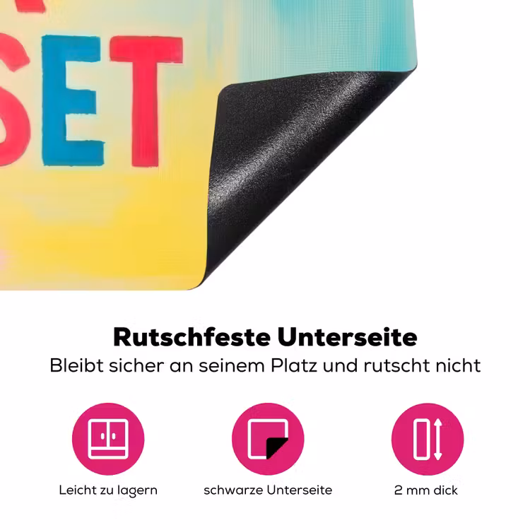 Quote - Lucky - Regenboogkleuren Inductie beschermer vinyl 3mm klein -zzzzzzz-lf-onderkant