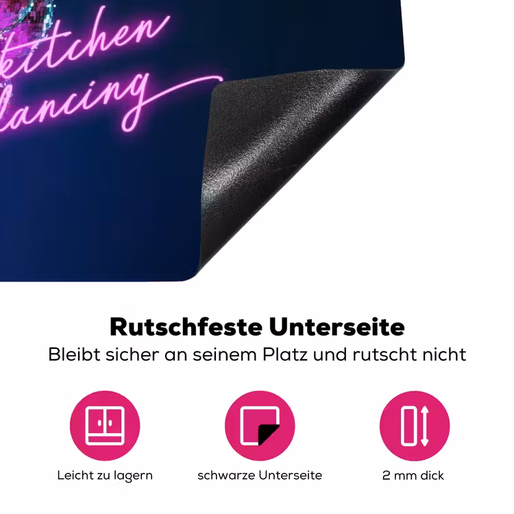 Quote - Neon - Disco - Druiven Inductie beschermer vinyl 3mm klein -zzzzzzz-lf-onderkant