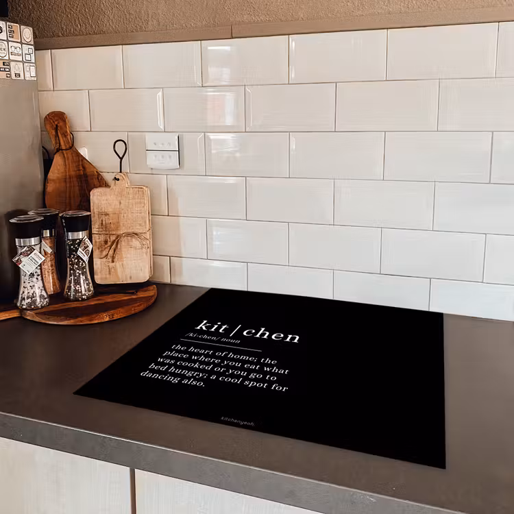 Quote - Zwart - Definitie keuken Inductie beschermer vinyl 3mm middel -sfeer3